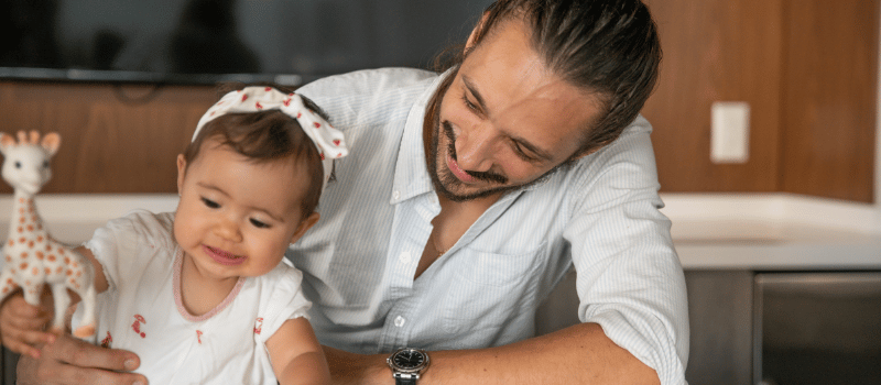 Dad and daughter having playtime